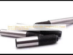 8mm Carbon Steel Hardware Pins With Thread End  Zinc Plated Zn Grade Class 4.8 8.8