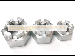 UNC UNF Castle nut M6 M8 M10 Stainless Steel 304 316 Hex Slotted Castle Nuts DIN935