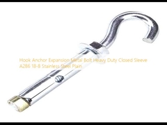 Hook Anchor Expansion Metal Bolt Heavy Duty Closed  Sleeve A286 18-8 Stainless Steel Plain